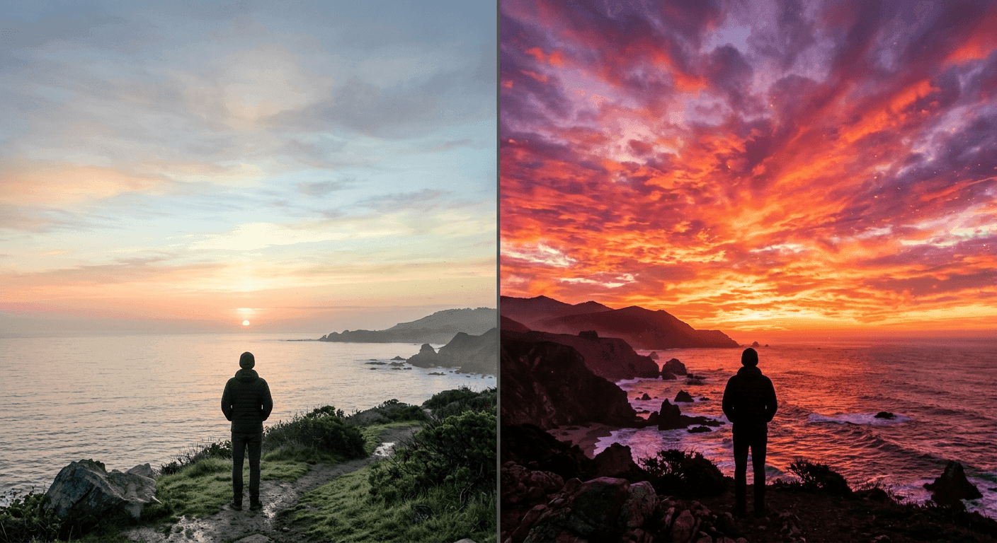 The scientific reasons why sunrises often appear less vibrant than sunsets