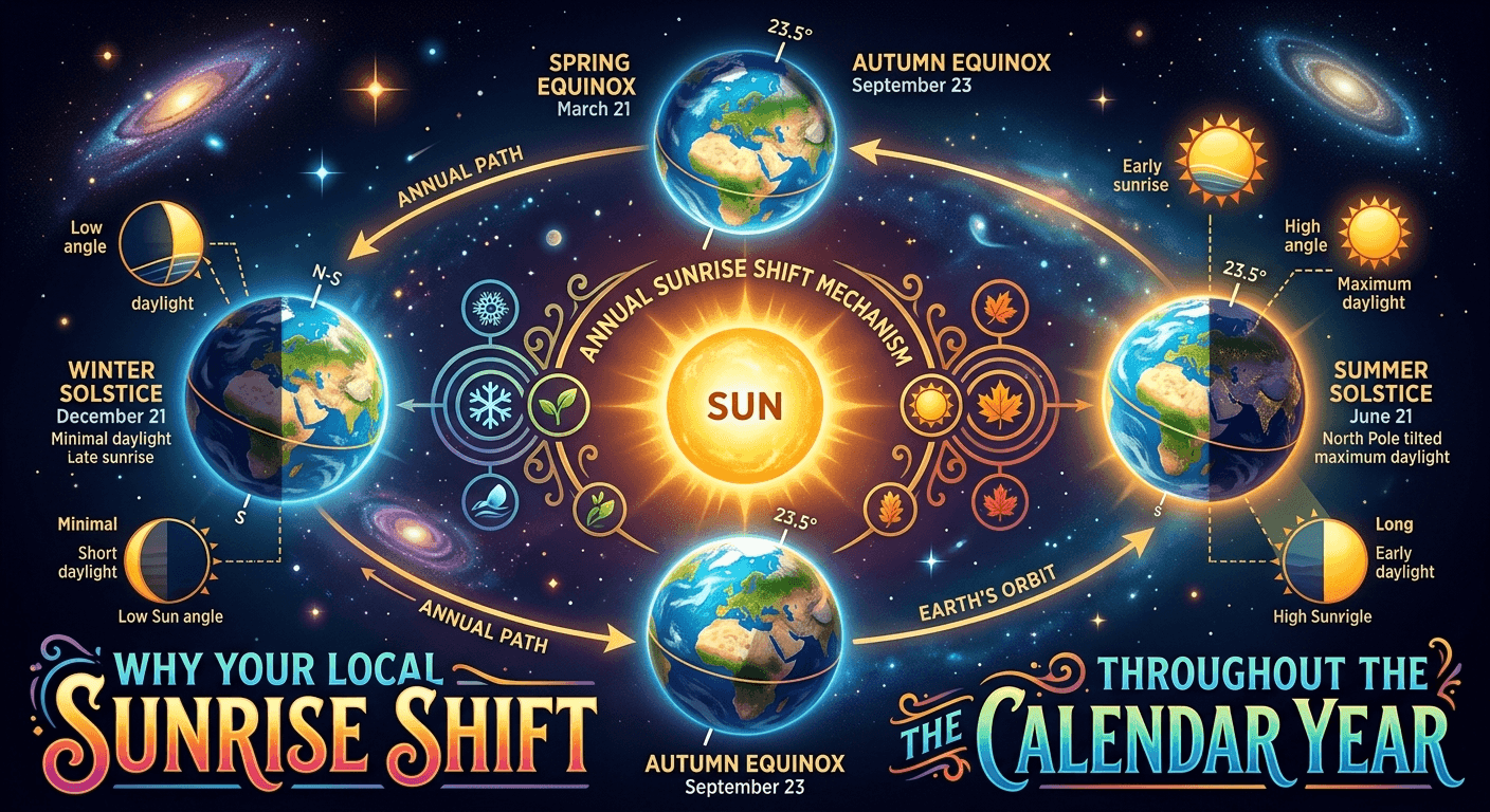 Why your local sunrise time shifts throughout the calendar year